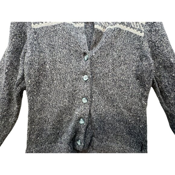 Woolrich Womens Petite Cardigan Sweater M Gray Button Closure & Patterned Design - Picture 7 of 14